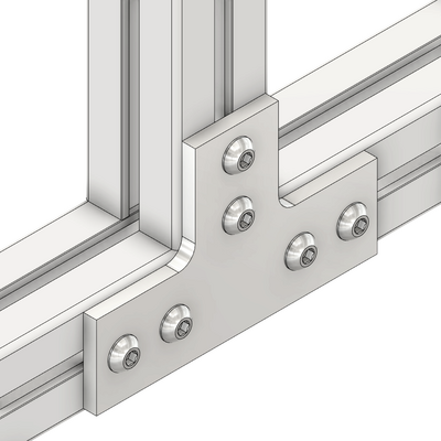 41-174-1 MODULAR SOLUTIONS ALUMINUM CONNECTING PLATE 135MM X 135MM FLAT TEE W/HARDWARE